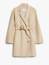 Max Mara Short Wrap Coat In Cashmere In Beige