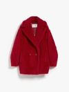 Max Mara Maxmara Frais Short Teddy Bear Icon Coat In Rosso