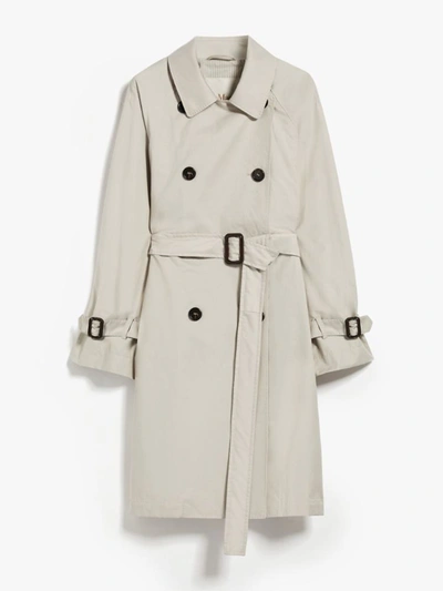 Max Mara The Cube Double-breasted Trench Coat In Water-repellent Twill In Gray