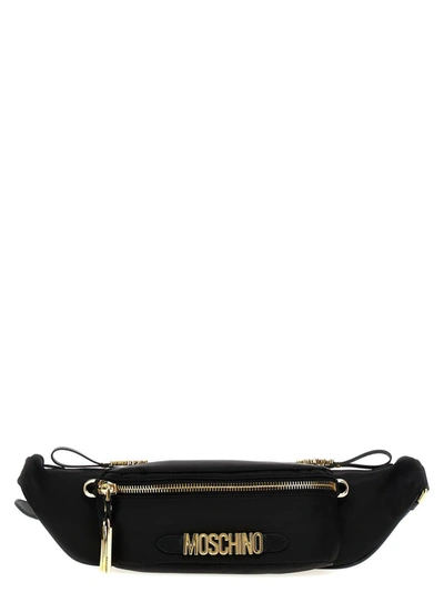 Moschino Logo Fanny Pack In Black