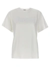 Mugler Crew Neck Jersey Top With Short Sleeves And Straight Hem In White