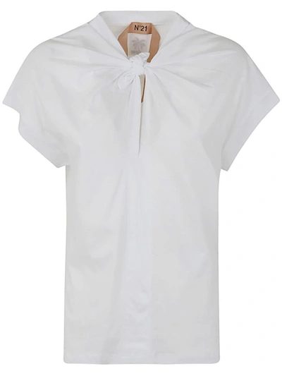 N°21 Short Sleeve Shirt With Scarf In White