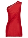 Rick Owens Silk Blend One-shoulder Top In Red
