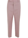 Rick Owens Light Pink Pressed-creased Wool Trousers In Pink & Purple