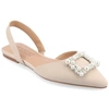 Journee Collection Women's Hannae Wide Width Embellished Flats In Beige