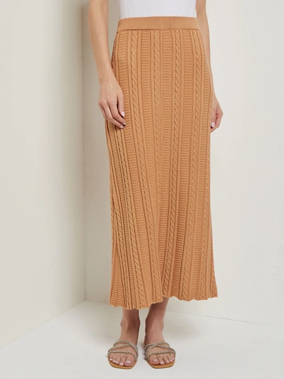 Misook A-line Cable-knit Maxi Skirt In Multi