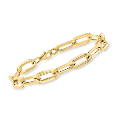 Ross-simons Italian 18kt Yellow Gold Paper Clip Link Bracelet With Lobster Clasp In Multi