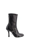 BURBERRY LEATHER ANKLE BOOTS WITH FRONTAL ZIP