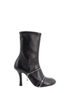 Burberry Peep Leather Ankle Boots