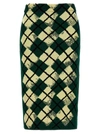 BURBERRY ARGYLE PATTERN SKIRT SKIRTS GREEN