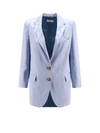 SAULINA SATIN BLAZER WITH FLORAL EMBROIDERY