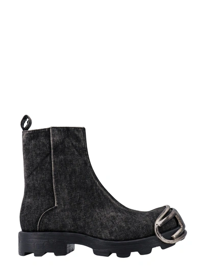 Diesel D-hammer Leather Ankle Boots In Black