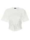 Mugler Women's White Corseted T-shirt For Ss24