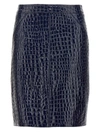 TOM FORD CROC PRINT SKIRT SKIRTS BLUE