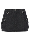 Coperni 'cargo Denim' Mini Skirt With Pockets And Elastic Waistband
