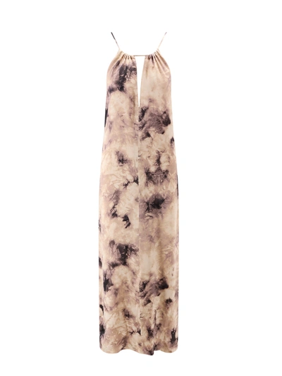 ERIKA CAVALLINI SILK LONG DRESS WITH CUT-OUT DETAIL
