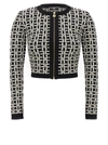 Elisabetta Franchi Viscose Jacquard Mini Cardigan In Black