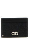 FERRAGAMO LOGO CARD HOLDER WALLETS, CARD HOLDERS BLACK