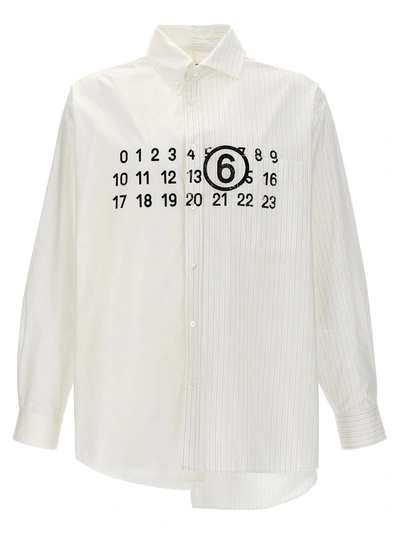 Mm6 Maison Margiela Asymmetric Panelled Shirt In White