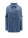 COPERNI DENIM SHIRT WITH LEATHER STRAPS