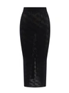 Dolce & Gabbana Mesh-stitch Pencil Skirt With Jacquard Dg Logo