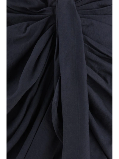 Jacquemus Abito Lungo La Dressing Gown Saudade In Dark Navy