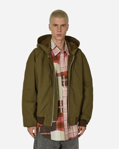 Acne Studios Ripstop Padded Jacket Olive In Green