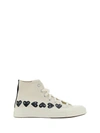 COMME DES GARÇON PLAY MULTI HEART HI TOP SNEAKERS