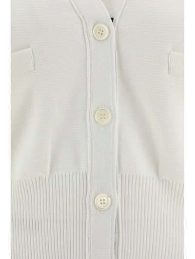 Thom Browne Cable-knit Sleeveless Cardigan In White