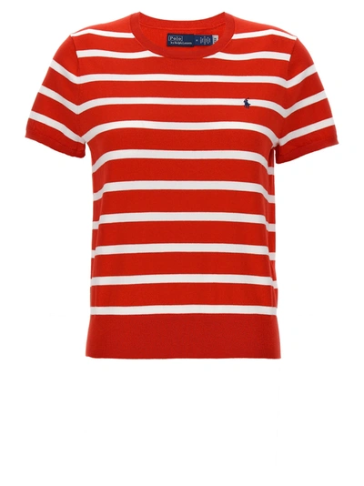 Polo Ralph Lauren Striped Sweater In Red