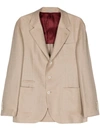 BRUNELLO CUCINELLI BRUNELLO CUCINELLI SINGLE-BREASTED BLAZER IN LINEN BLEND