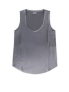 Brunello Cucinelli Sleeveless Silk Top In Grey