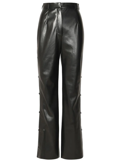 Nanushka Felina Straight Faux Leather Trousers In Black