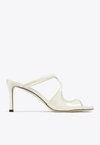 Jimmy Choo Anise 75mm Patent Leather Mules In White