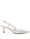 Casadei Scarlet Diadema 65mm Slingback Pumps In Grey