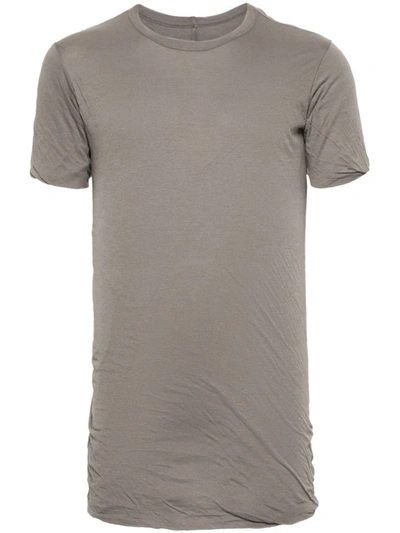 Rick Owens Crinkled Cotton T-shirt In Dust