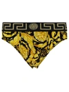 VERSACE GOLD BRIEFS WITH BAROCCO PRINT IN STRETCH COTTON MAN