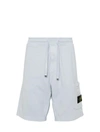 Stone Island Compass-patch Cotton Track Shorts In Cielo