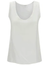 P.A.R.O.S.H WHITE TANK TOP WITH PLUNGING U NECKLINE IN POLYAMIDE WOMAN