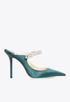Jimmy Choo Bing 100mm Crystal-embellished Pumps In Green