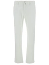 Jacob Cohen 'bobby' Slim White Pants With Logo Patch In Cotton Man In White