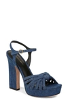 Veronica Beard Women's Flavia Ankle Strap Platform High Heel Sandals In Mountain Blue