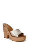 Veronica Beard Paulita Platform Slide Sandal In Platinum