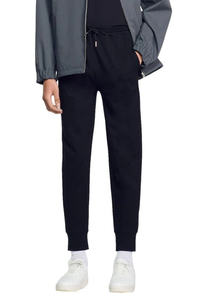 Sandro Milano Knit Jogging Trousers In Black