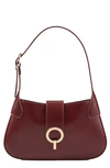 Sandro Sweet Janet Leather Shoulder Bag In Bordeaux