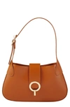 Sandro Womens Bruns Sweet Janet Leather Shoulder Bag In Caramel