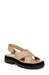 Vince Helena Leather Crisscross Slingback Sandals In Dune