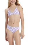 BILLABONG KIDS' CHECK YOUR PALM BANDED TRIANGLE TWO-PIECE SWIMSUIT