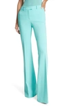 Michael Kors Haylee Flare Crepe Trousers In Seafoam