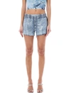 Diesel Sunny Check-pattern Denim Shorts In Blue